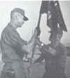 Change of Command, Major Frederick Schenker, Jr. accepts 161st guidon from Major Galla