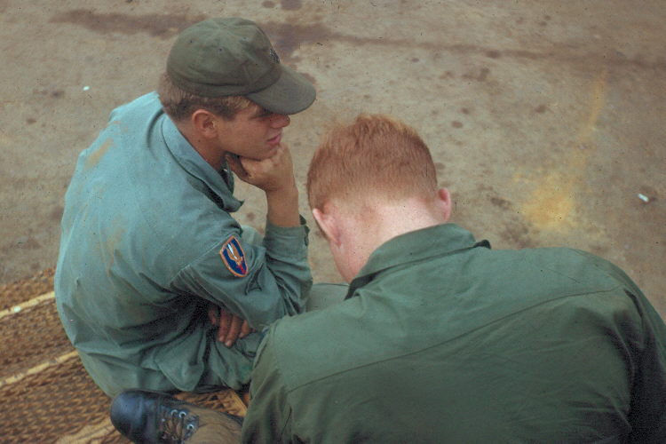 Pelican crewchiefs, Robert Mix and Dave Engle