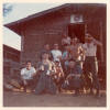 (01)  Behind the avionics shop. Those kneeling - Unknown.  Standing - Steve Foster, Jim O'Neil, Marty Lawson, Gary Bassett, James Rhodes. Back - Tommy Knight, Unknown