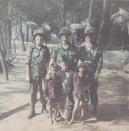 (03)  In Ky Ha Village:  Marty Lawson, Unknown, Jim O'Neil